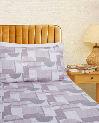 Purple | Siesta Bedsheet Geometric Pattern