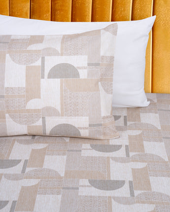 Beige | Siesta Bedsheet Geometric Pattern